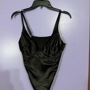 Black Satin Bodysuit